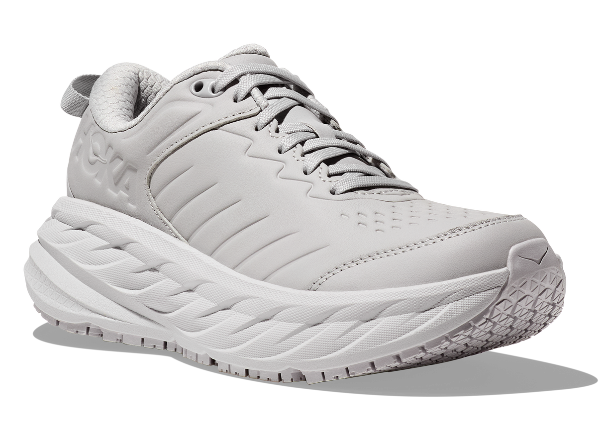 Hoka Men's Bondi Slip Resistant walking and workplace shoe with max cushion and leather upper