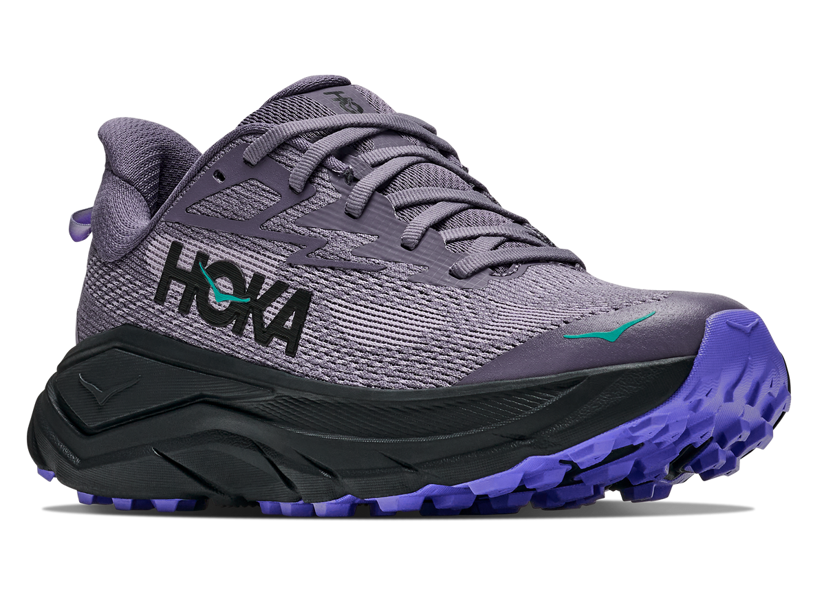 HOKA women's Challenger 8 trail running shoe in purple and black