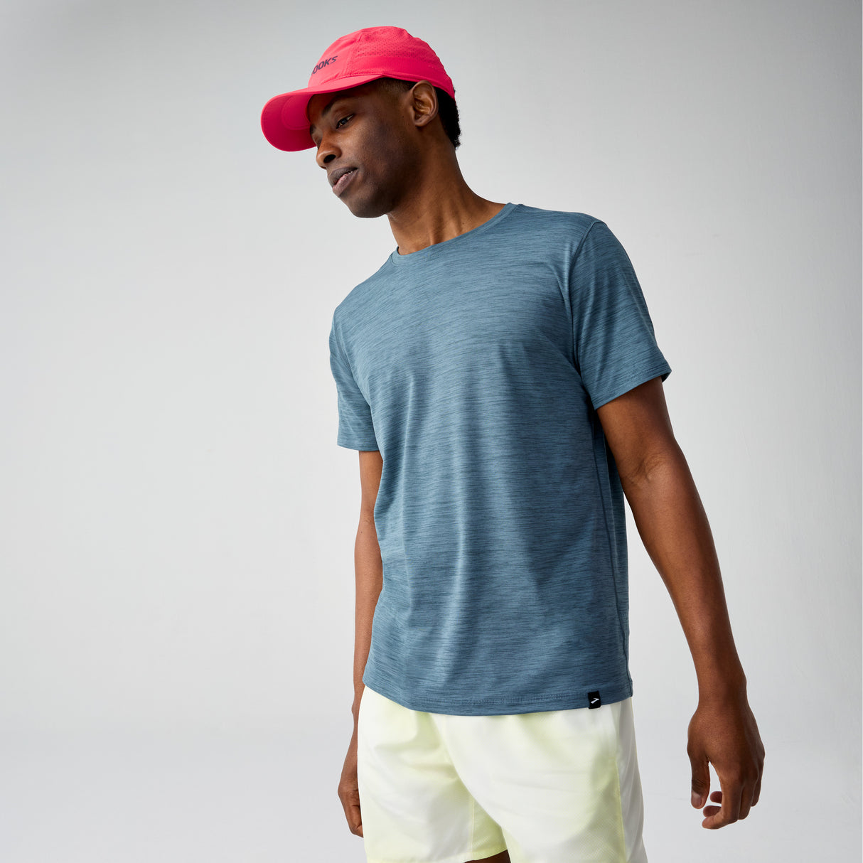 Brooks Men's Luxe Short Sleeve soft technical fabric running shirt