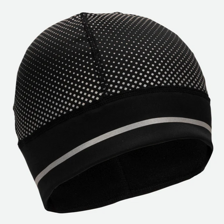 Nathan Hypernight Reflective Ponytail Beanie black reflective geo print