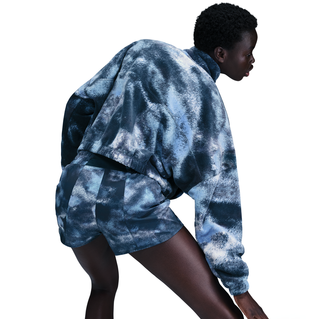 Nike Women's One Therma-FIT Oversized 1/2-Zip Fleece Printed Top