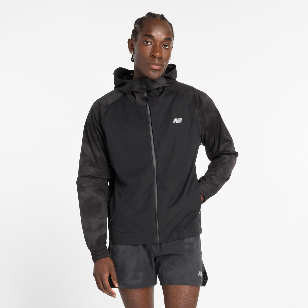 New Balance Men's Seasonal Premium Jacket Print raincoat for runners