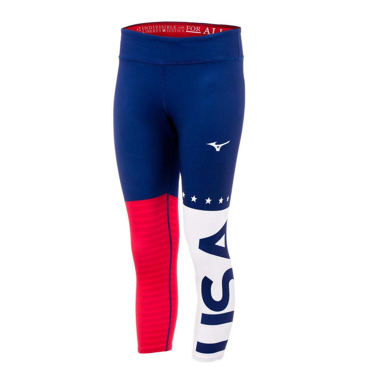 Mizuno Women's Printable 3/4 Running Tight in patriot blue