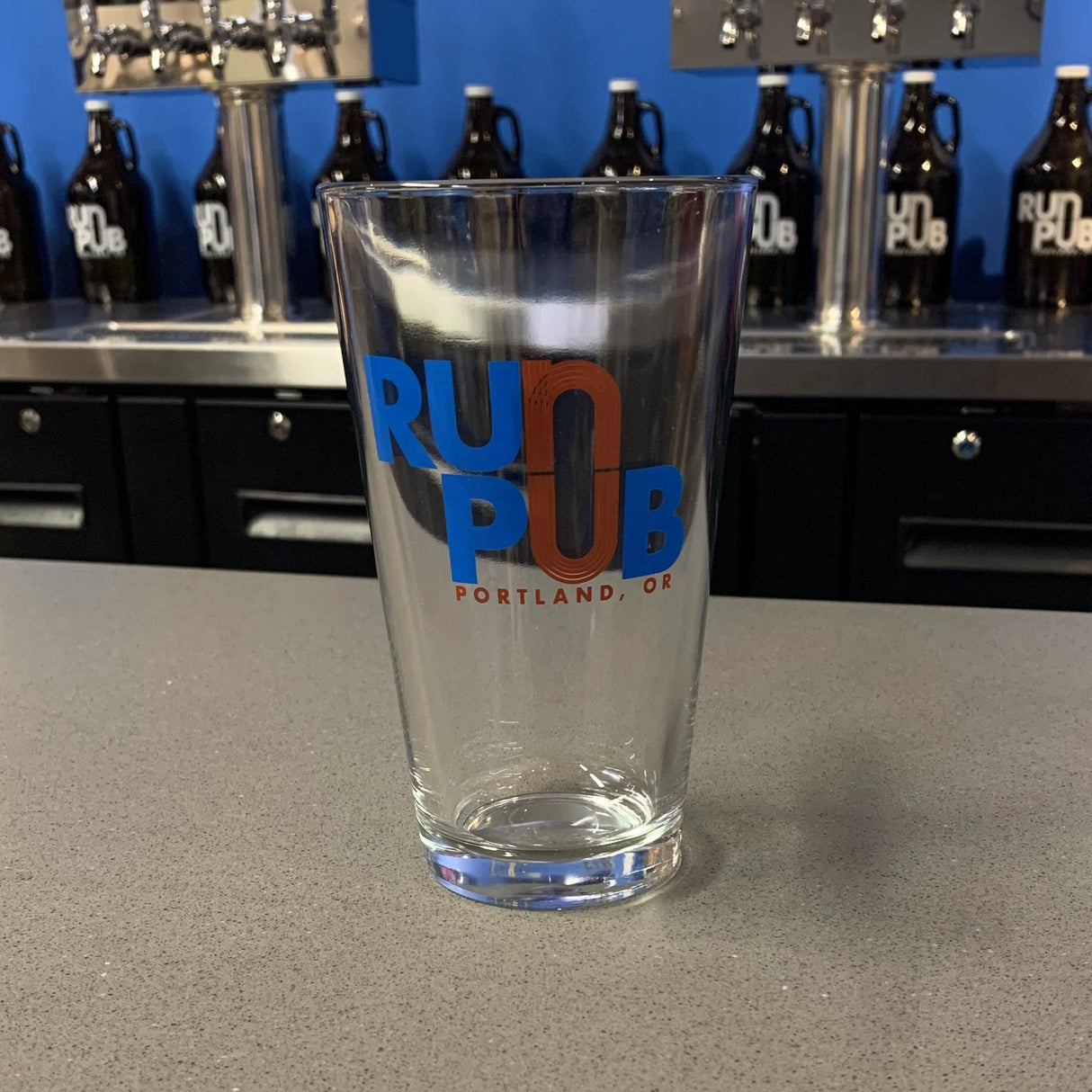 Run Pub Portland Running Co. Pint Beer Glass