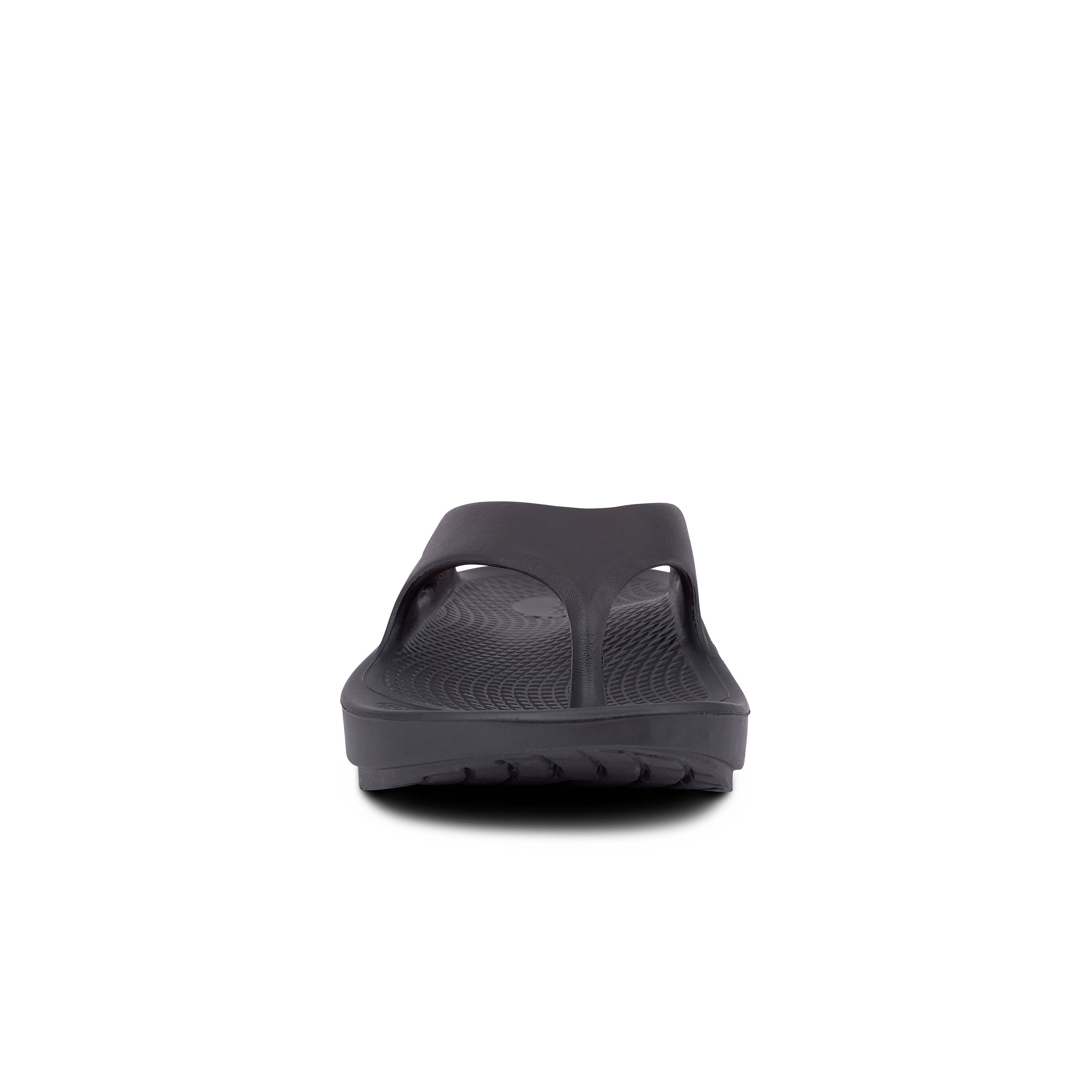 OOFOS Recovery Sandal M7/W9 ブラック OOFOS OOahh Slide Black Slip On Recovery Sandal Shoe Size