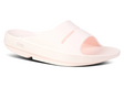 OOFOS Ooahh slide soft and supportive recovery sandal in pastel pink