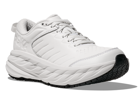 Hoka Women's Bondi Slip Resistant workplace shoe with max cushioning and leather upper