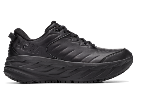 HOKA Men's Slip-Resistant Bondi Walking and Work Shoe in black leather