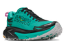 Hoka Women's Mafate 5 trail running shoe in aqua and black