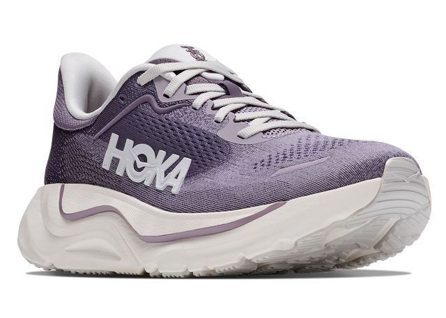 HOKA women's Arahi 9 stabilizing road running shoe in lilac