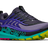 Hoka Women's Stinson 8 trail running shoe in black, purple, aqua and yellow