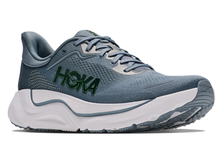 HOKA men's Arahi 9 stabilizing road running shoe in washed blue-slate blue color