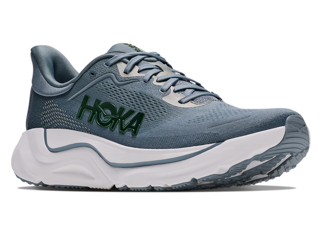 HOKA men's Arahi 9 stabilizing road running shoe in washed blue-slate blue color