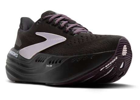 Brooks Women's Glycerin Max cushioned road running shoe in black and orchid ice color