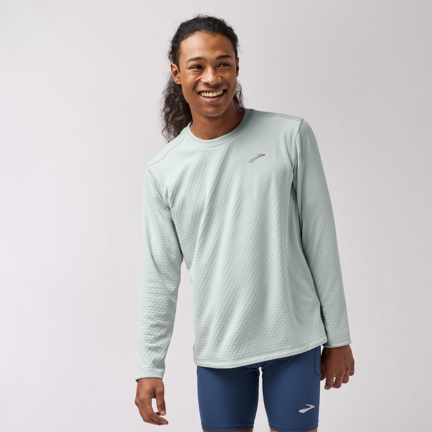 Brooks men's notch thermal long sleeve running top for cold weather