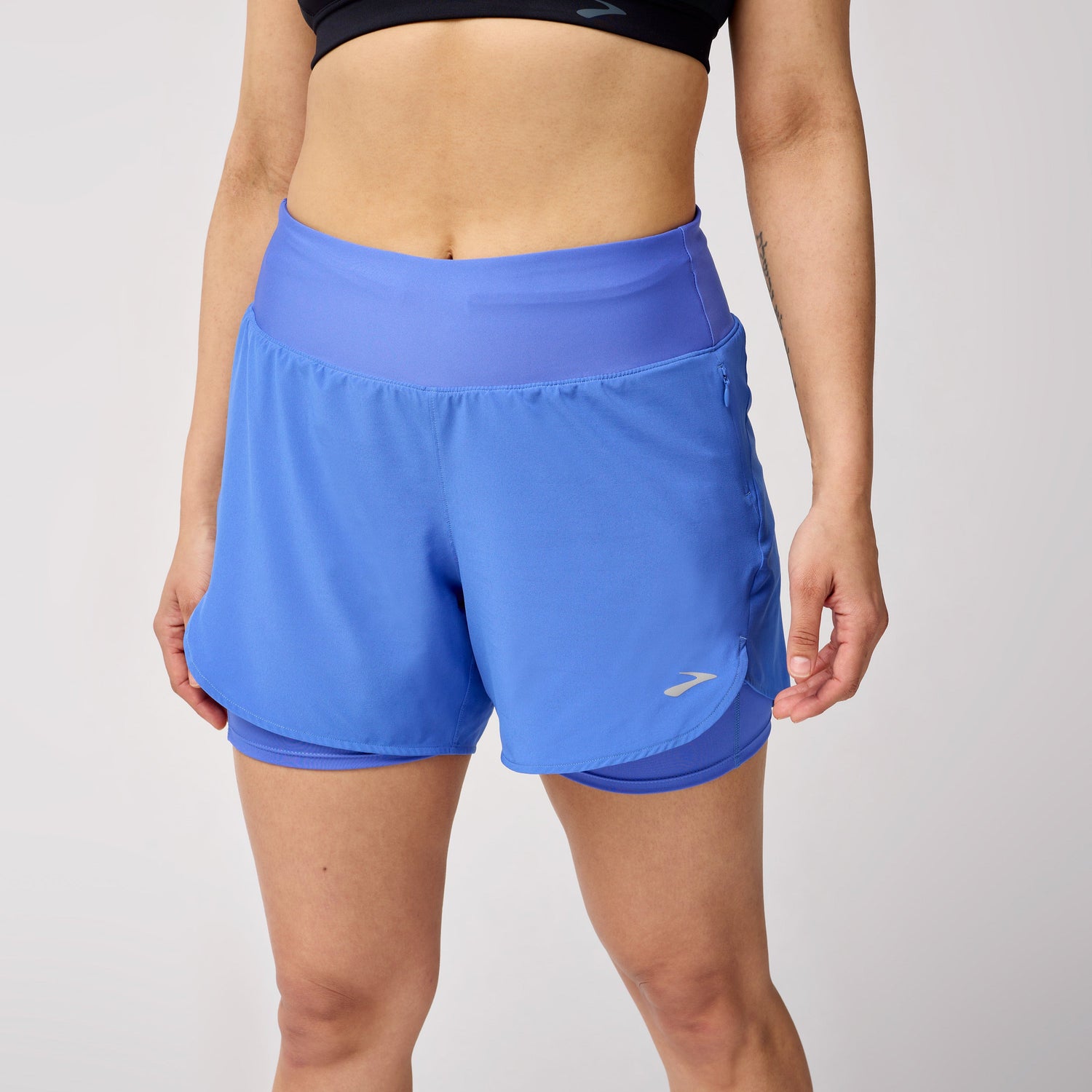 Brooks Women's Chaser 5" 2-in-1 Short 2.0 running shorts with built-in compression short liner