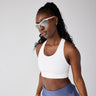 Brooks Luxe Pocket Bra medium or light support bra for running with phone pocket in back