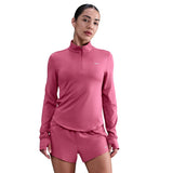 Nike Women's Swift Dri-FIT UV 1/4-Zip  long sleeve Running Top in pink