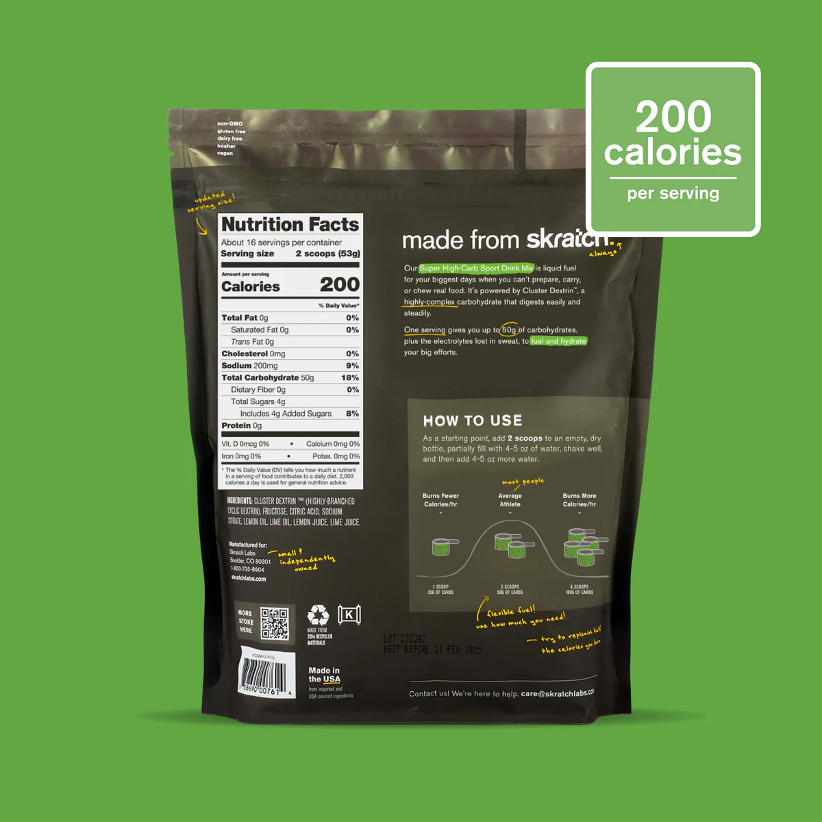 Skratch Labs Super High-Carb Sport Drink Mix Resealable Bag (16 Servings)