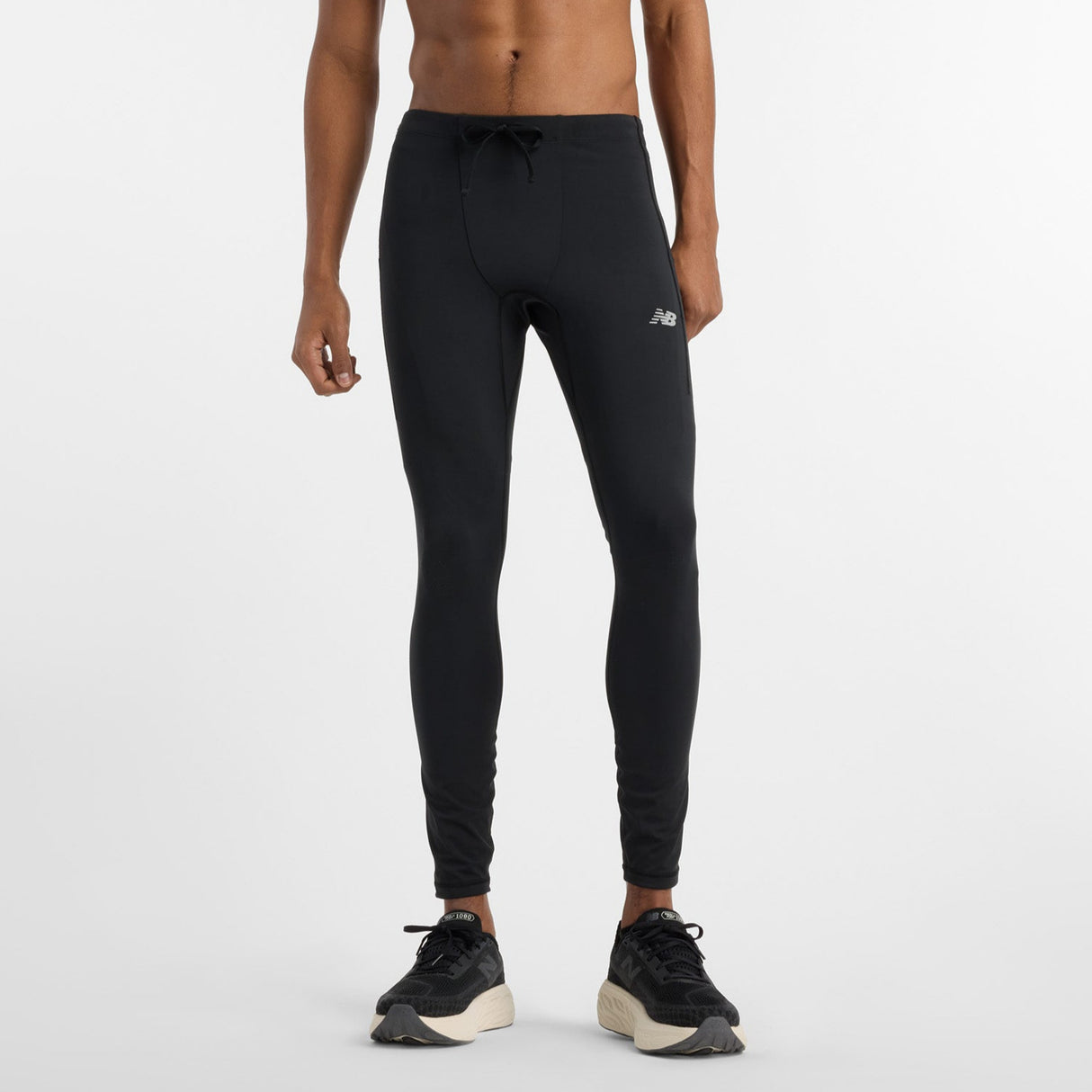 New Balance Men's NB Sleek Pocket Tight 27" fitted black pant for running
