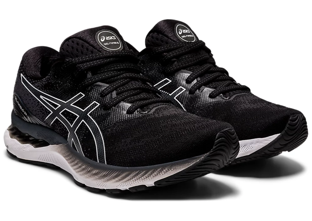 Asics womens black clearance and white