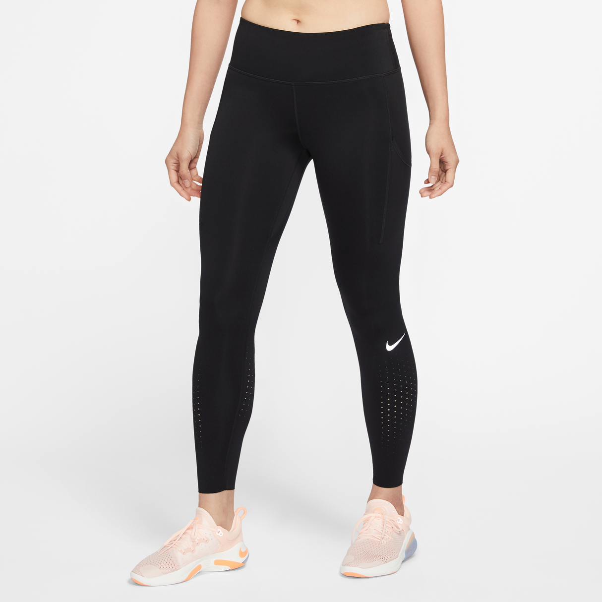 Nike Epic Lux Running Tights Fit Black Mid Rise CN8041-010 Womens XS Black