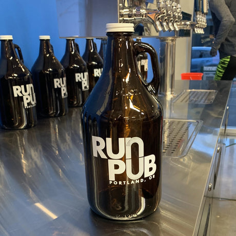 Run Pub PRC Beer Jug Growler 64 oz. glass bottle