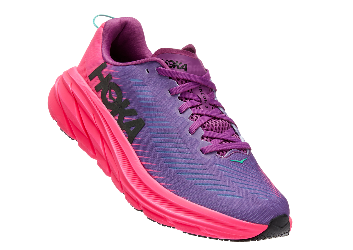 Hoka Rincon 3 Road Running Shoes - Women's , Color: Black/White,  Eggnog/Rose Gold, Raspberry/Strawberry', Womens Shoe Size: 10.5 US, 6 US, 8  US , Includes Cou…